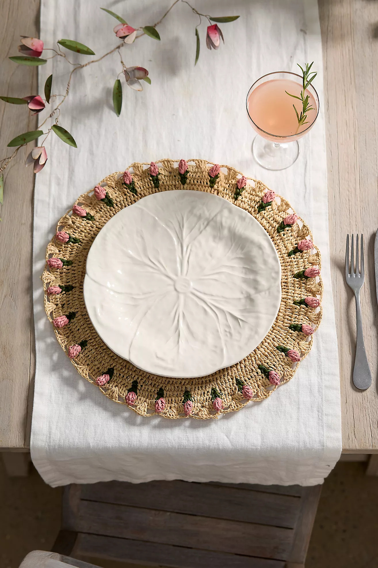 Tulip Border Raffia Placemat | Anthropologie (US)