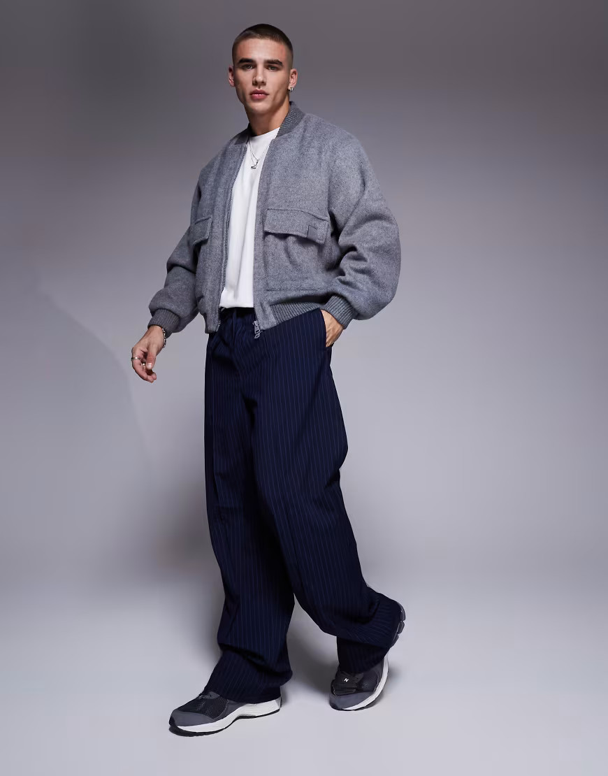 The Couture Club wool blend bomber in grey | ASOS (Global)