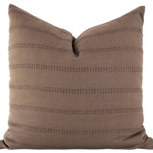 Brown Stripe Linen Throw Pillow Covers, Brown Throw Pillow 20x20, Boho Pillow Covers, Textured Pi... | Etsy (US)