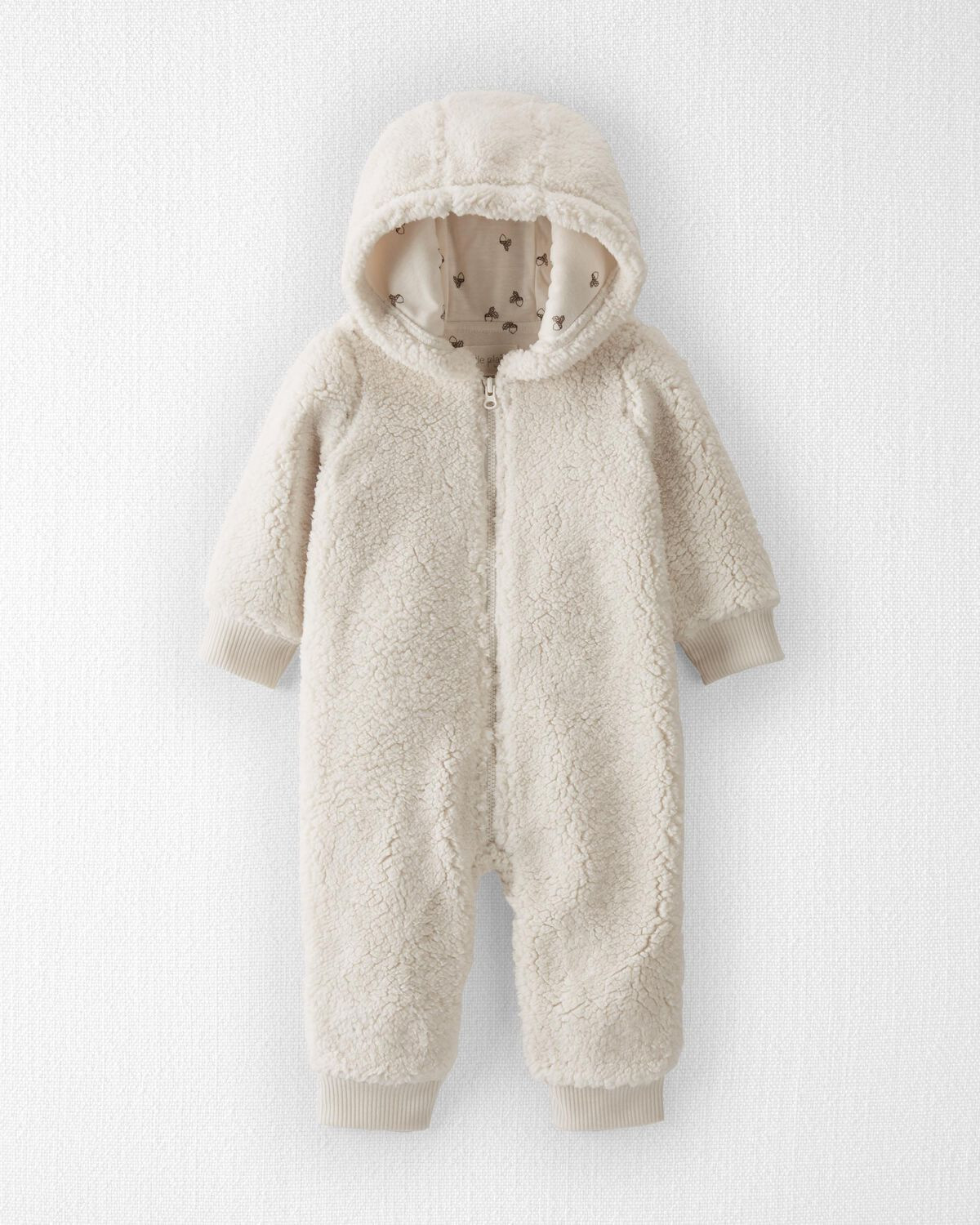 Sweet Cream Baby Recycled Sherpa Hooded Jumpsuit | carters.com | Carter's