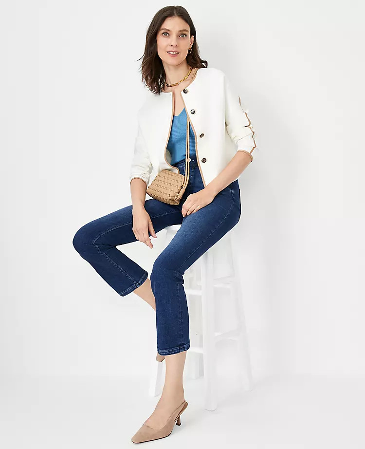 High Rise Boot Crop Jeans in Dark Wash | Ann Taylor (US)