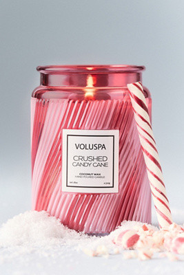 Voluspa Gourmand Crushed Candy Cane Glass Candle | Anthropologie (US)