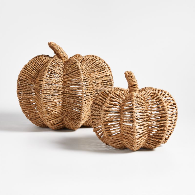 Woven Pumpkins | Crate & Barrel | Crate & Barrel