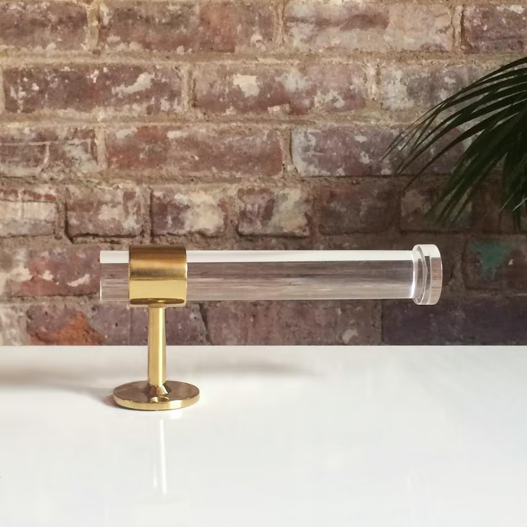 Brass Lucite Toilet Paper Holder, Luxury Lucite Brass Bathroom Accessories by Luxholdups, Polishe... | Etsy (US)