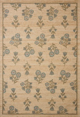 Rue RUE-04 Moss/Blue Jute Handwoven Area Rug | Rugs Direct