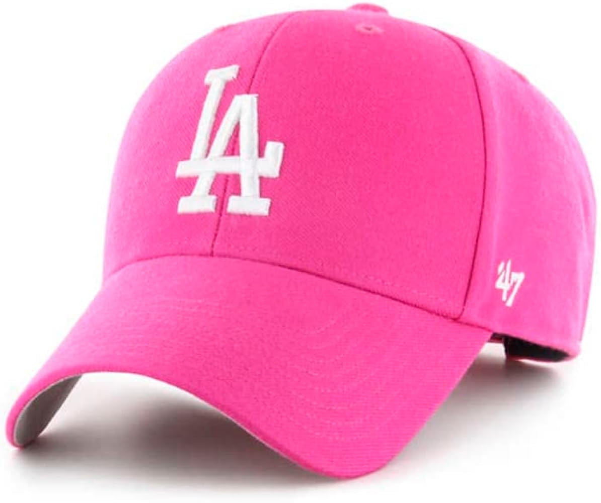 Birsppy '47 Los Angeles Dodgers Mens Womens MVP Adjustable Velcroback Magenta Hat with White Logo | Amazon (US)