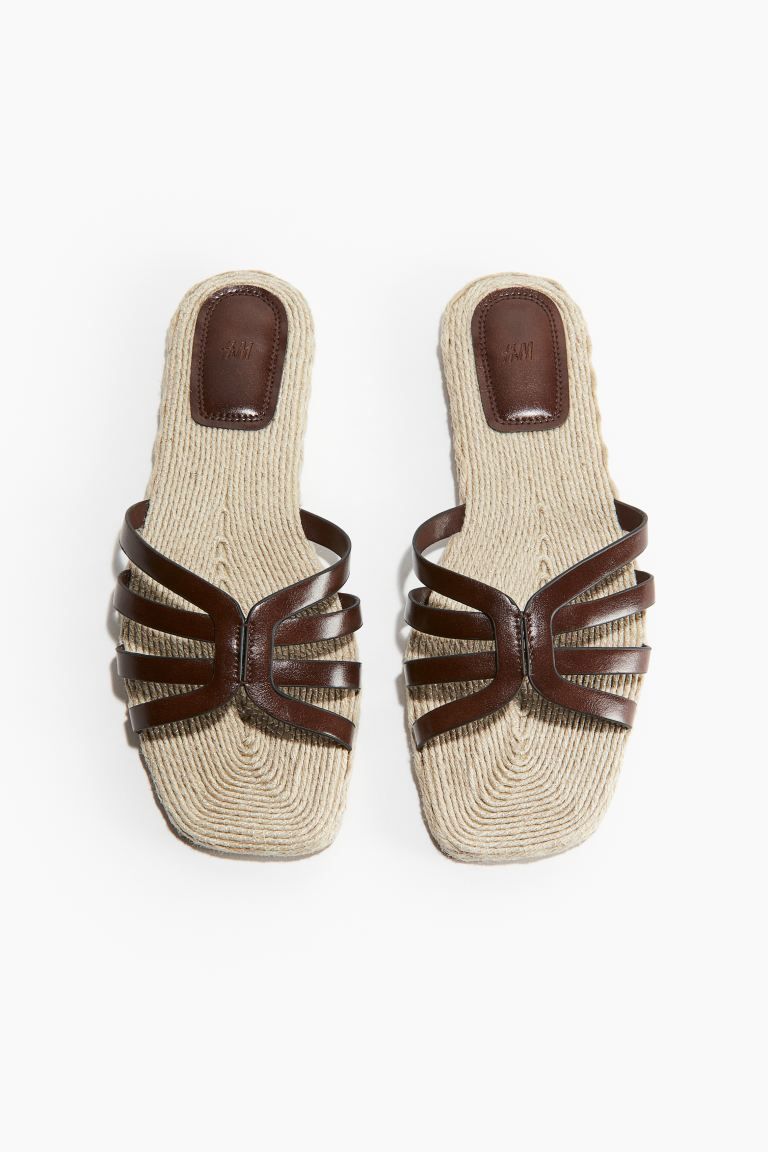 Espadrille Sandals - No heel - Dark brown - Ladies | H&M US | H&M (US + CA)
