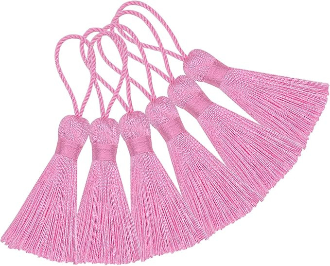 Makhry 20pcs 4.3 Inch Handmade Silky Floss Mini Tiny Craft Tassels with 2-Inch Cord Loop and Smal... | Amazon (US)