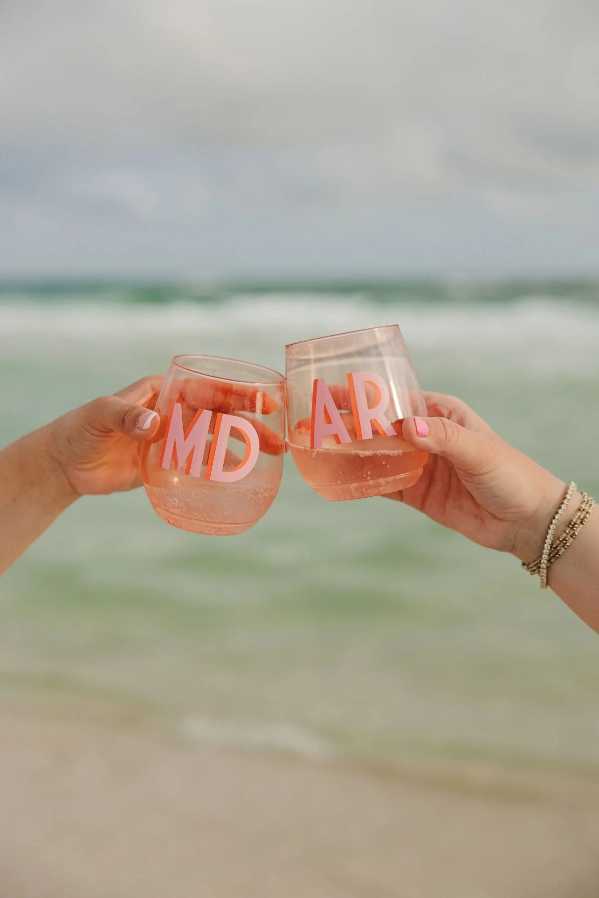 Colored Stemless Wine Glass (Set of 4) | Sprinkled With Pink