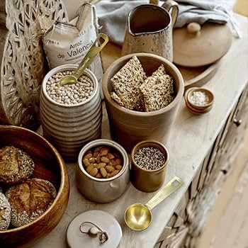 Gold Measuring Spoons, Heavy Duty 18/8 Stainless Steel Measuring Set of 6 Piece: 1/8 tsp, 1/4 tsp... | Amazon (US)