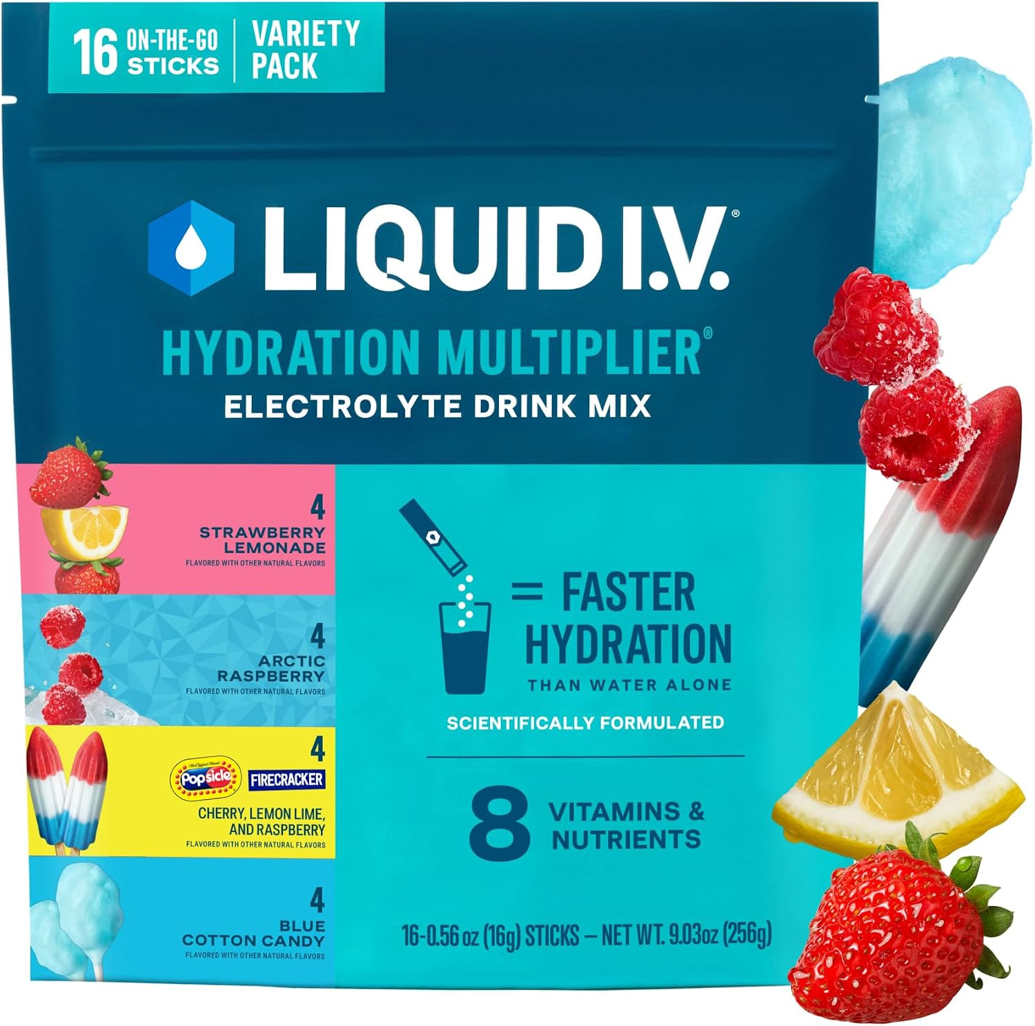 Liquid I.V. Electrolyte Powder, Innovation Favorites Variety Pack, 16 Count | Amazon (US)