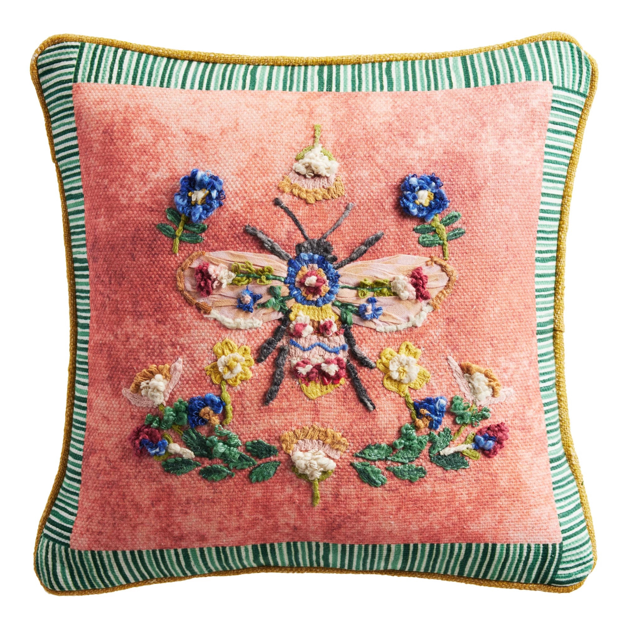 Bee 🐝 throw pillow with embroidery 🧵 and pretty details. 

#LTKFindsUnder50 #LTKHome