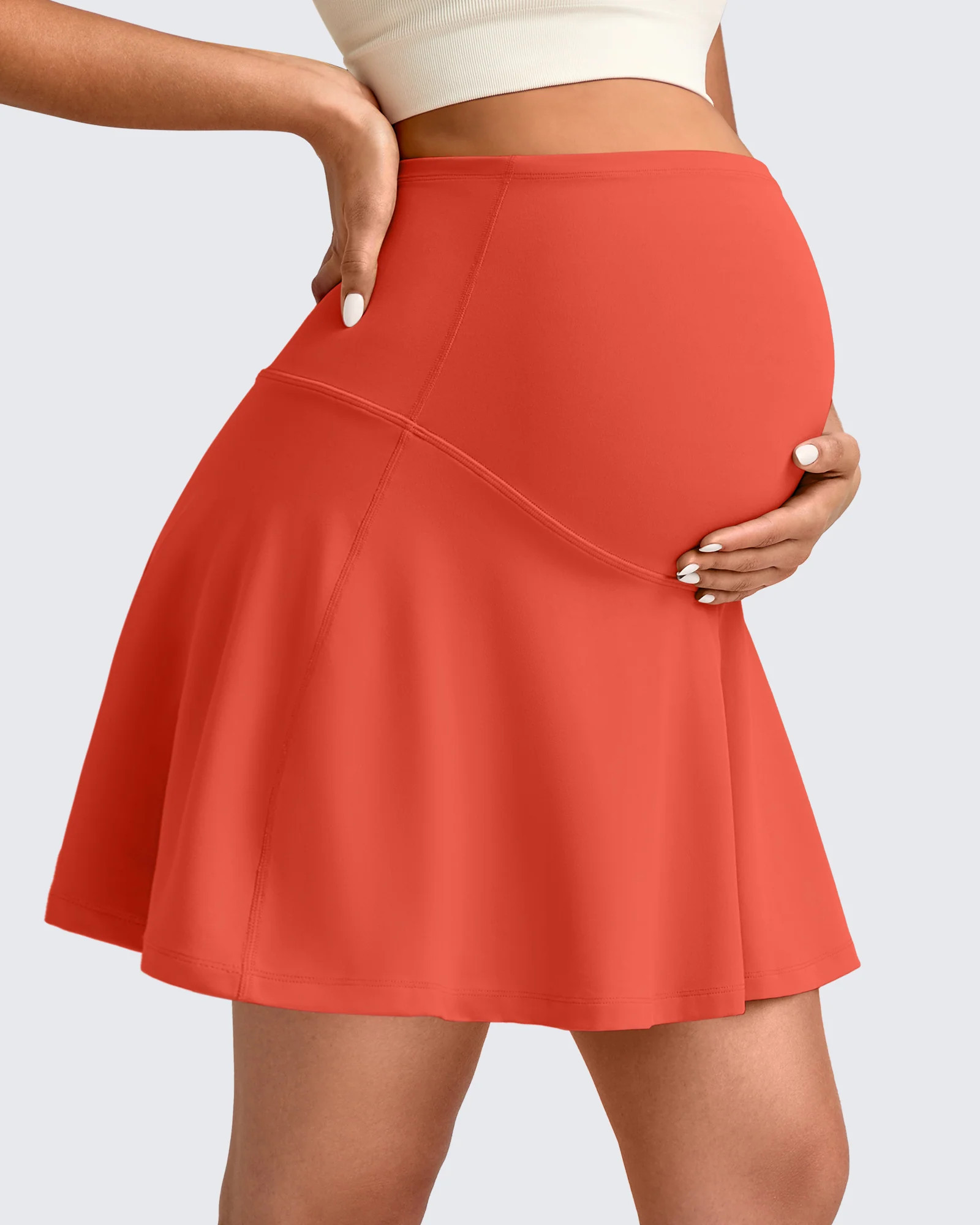 BareFeel One Pocket Maternity Tennis Skirt - Rust Orange / XL | g4free activewear