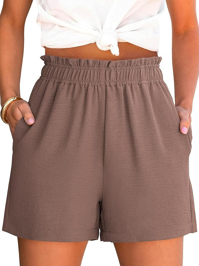 ANRABESS Shorts for Women Summer Casual Elastic High Waisted Dressy Lounge Shorts Comfy Bottoms 2... | Amazon (US)