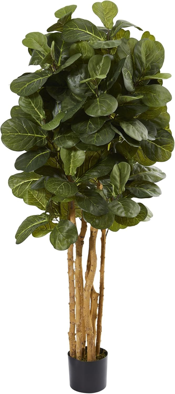 Nearly Natural 5’ Fiddle Leaf Fig Artificial Trees, 60in, Green | Amazon (US)