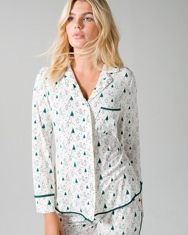 Long Sleeve Notch Collar Top | SOMA