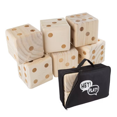 Hey! Play! Giant Wooden Yard Dice Outdoor Lawn Game | Target