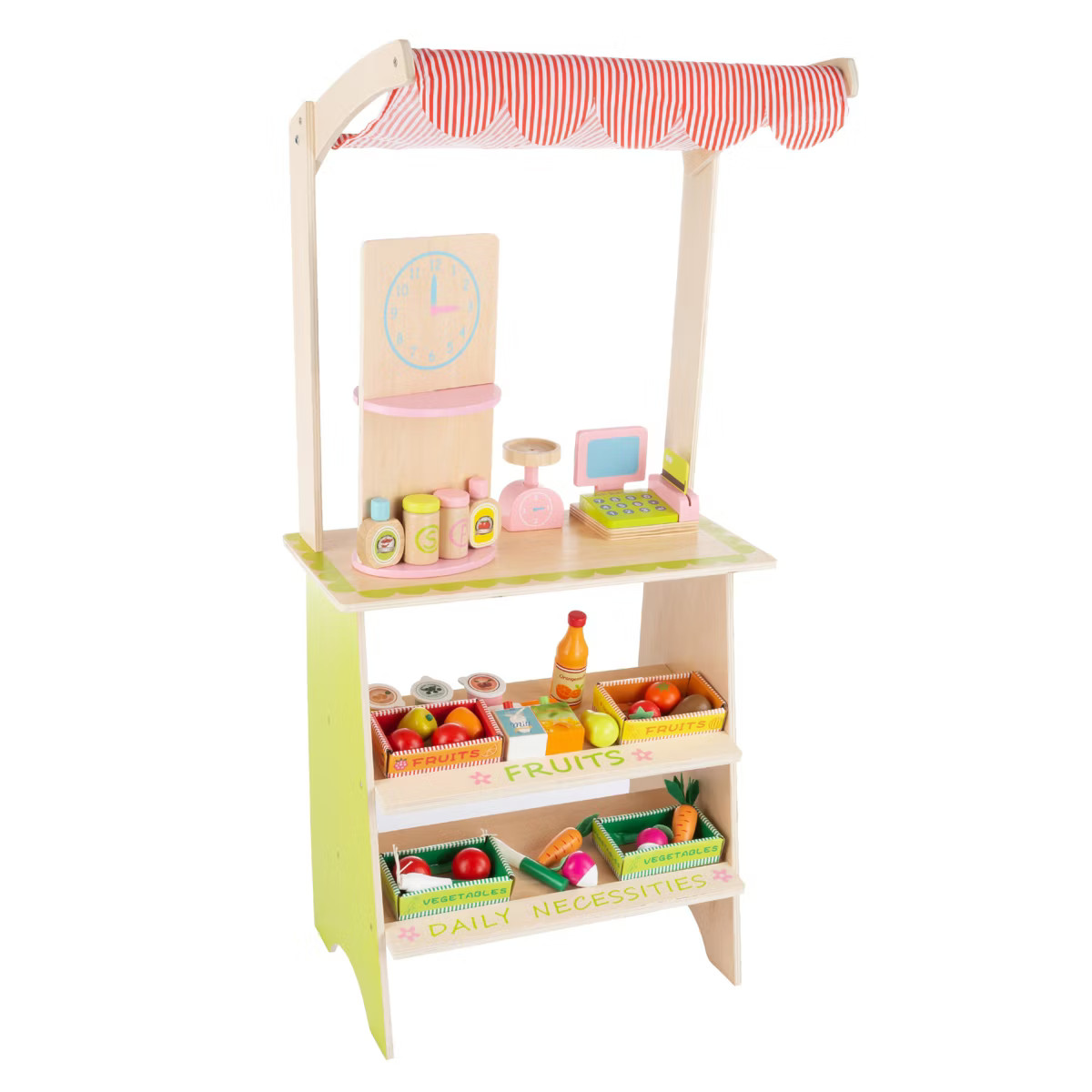 Kids Fresh Market Selling Stand - Wooden Grocery Store Playset by Toy Time | Target