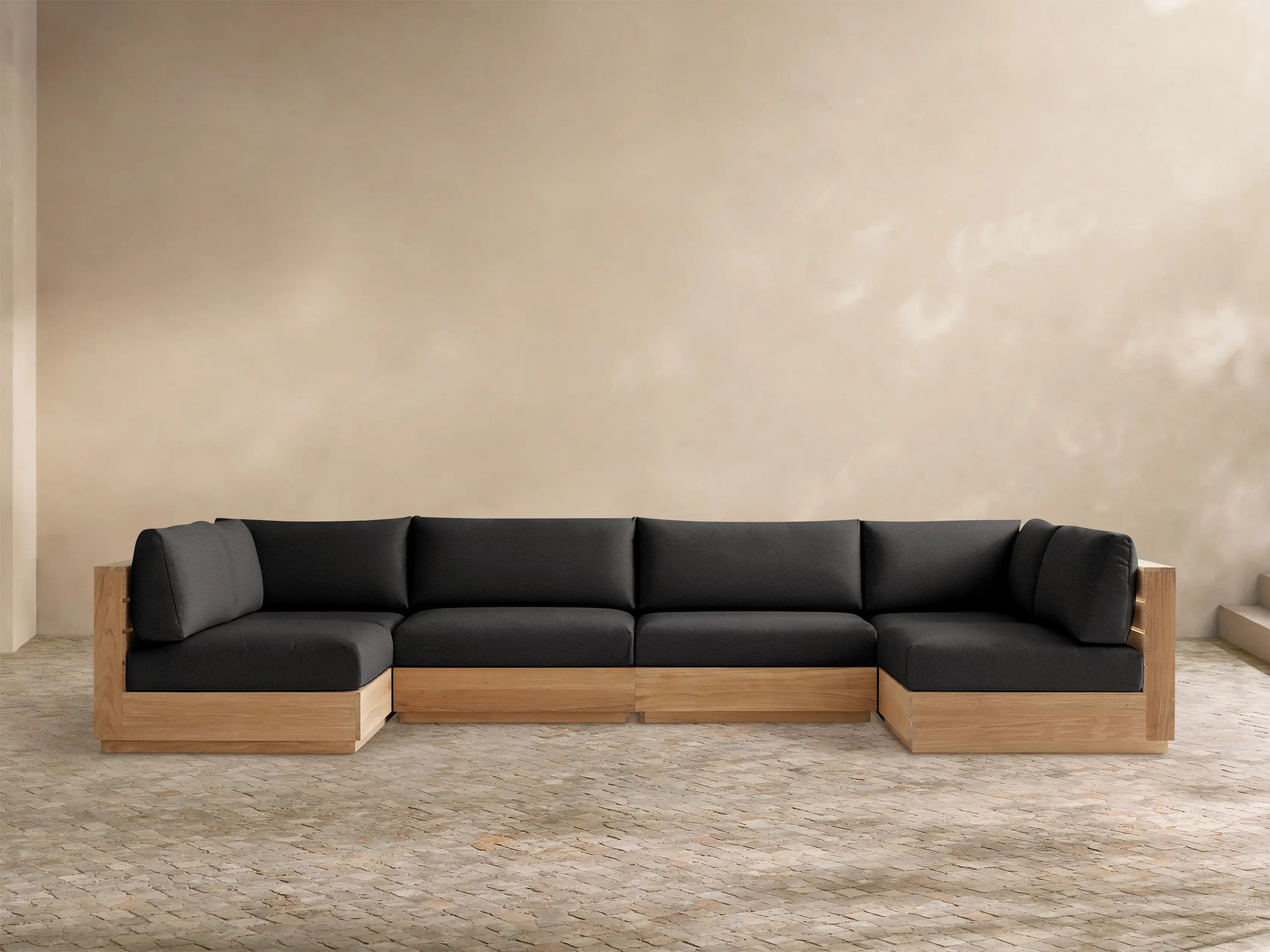 Bal Harbour Outdoor Teak Six-Piece Sectional | Arhaus