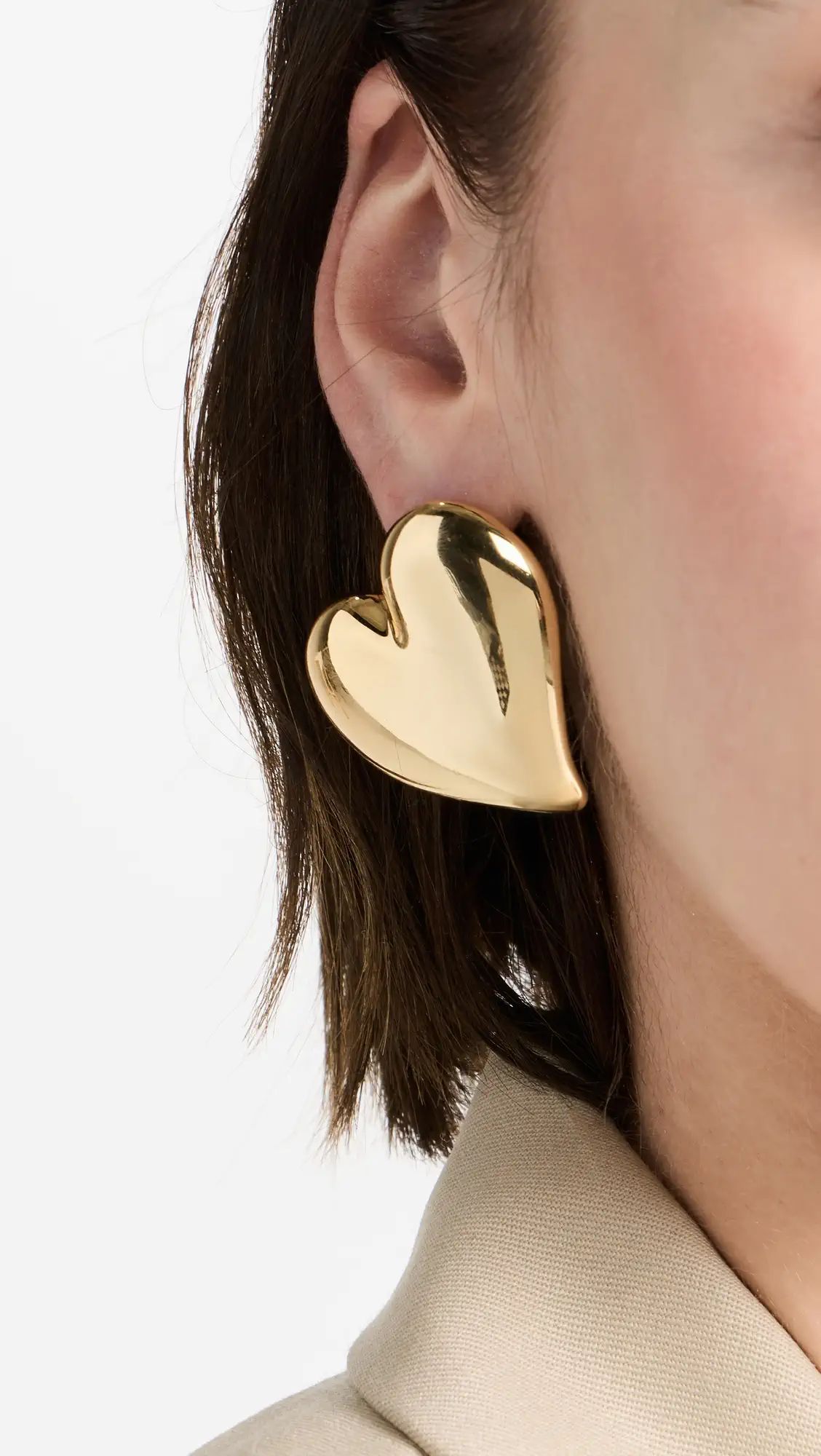 By Adina Eden Puffy Chunky Heart Stud Earrings | Shopbop | Shopbop