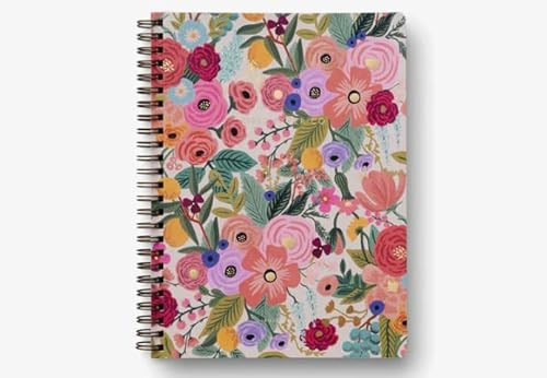 RIFLE PAPER CO. Garden Party Spiral Notebook, Full Color Softcover with Gold Foil Accents, 150 Ruled Perforated Pages, 6.25" W x 8.5" L, Pocket Folders for Storage | Amazon (US)