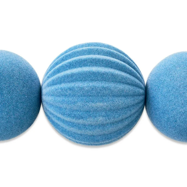 Flocked Shatterproof Ball Christmas Garland, Light Blue, 6', by Holiday Time | Walmart (US)