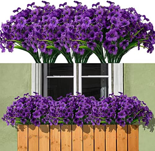 Amazon.com: maoodoo 15 Bundles Artificial Flowers Outdoor UV Resistant Fake Silk Plants Plastic F... | Amazon (US)