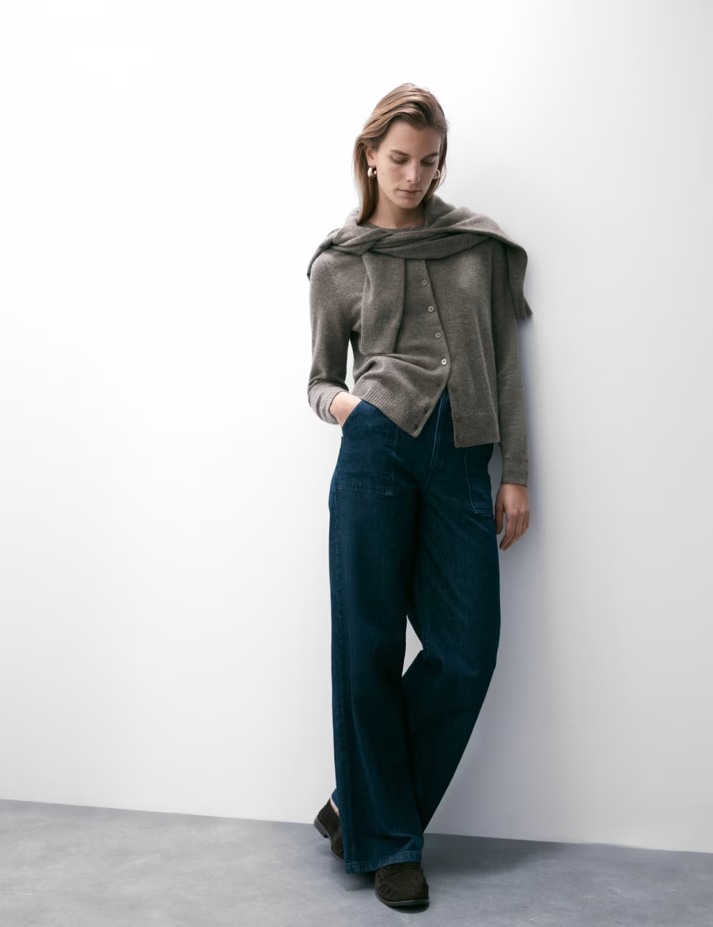 Pure Cashmere Crew Neck Relaxed Cardigan | Marks & Spencer (UK)