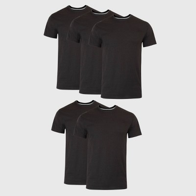 Hanes Men's Premium 5pk Slim Fit Crew Neck T-Shirt - Black S: Lightweight Cotton-Polyester Blend, Tagless | Target