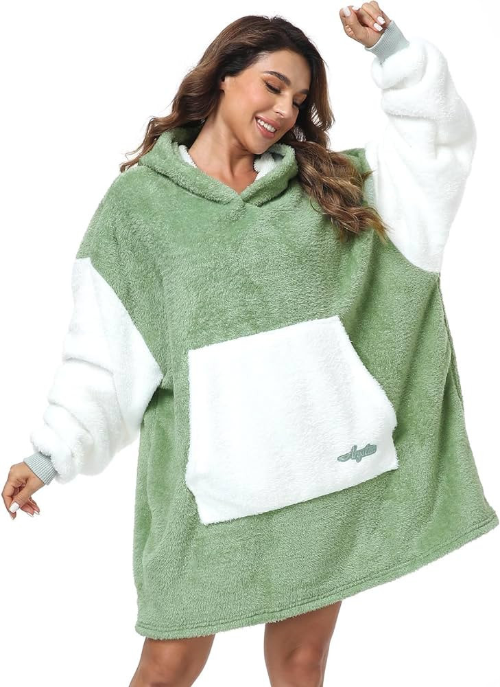 Argstar Oversized Blanket Hoodie Adult,Cozy Sherpa Hoodie for Women and Men,Giant Warm Soft Snugg... | Amazon (US)