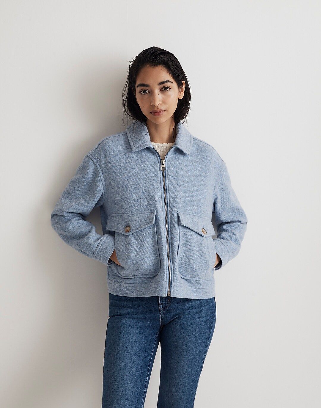 Brushed Crop Shirt Jacket | Madewell