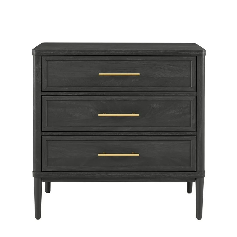 Better Homes & Gardens Oaklee 3-Drawer Nightstand with USB, Charcoal Finish - Walmart.com | Walmart (US)