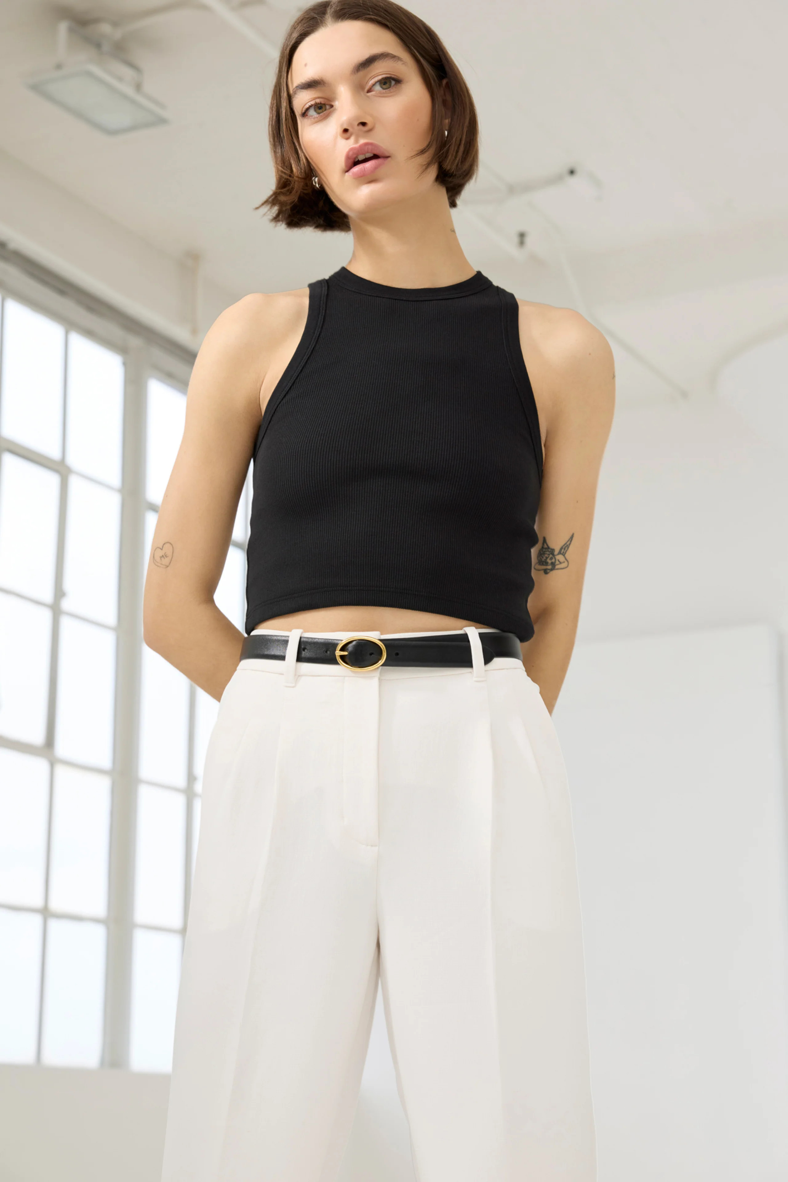 The Cropped Not So Basic Tank in Black | Sold Out NYC