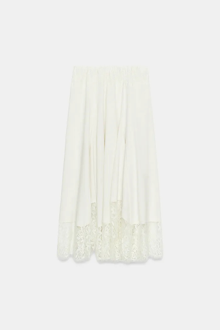 LACE VOLUMINOUS MIDI SKIRT | Zara NL