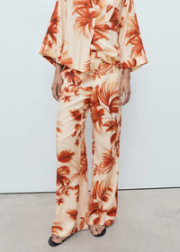 Click for more info about Flowing palm-tree print pants - Women | MANGO USA