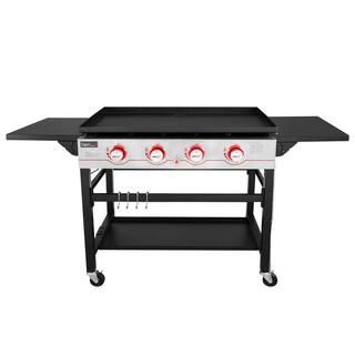 Royal Gourmet 4-Burner  Propane Gas Grill in Black with Griddle Top-GB4000 - The Home Depot | The Home Depot