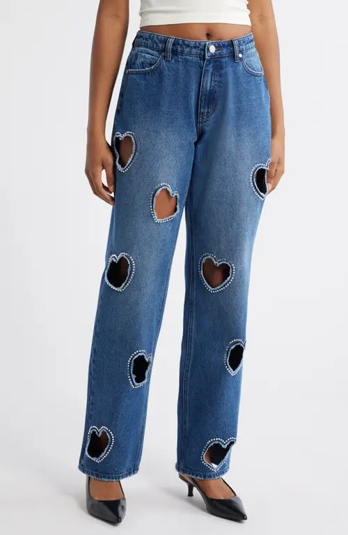 PTCL Laser Cut Heart Jeans in Indigo at Nordstrom, Size 29 | Nordstrom