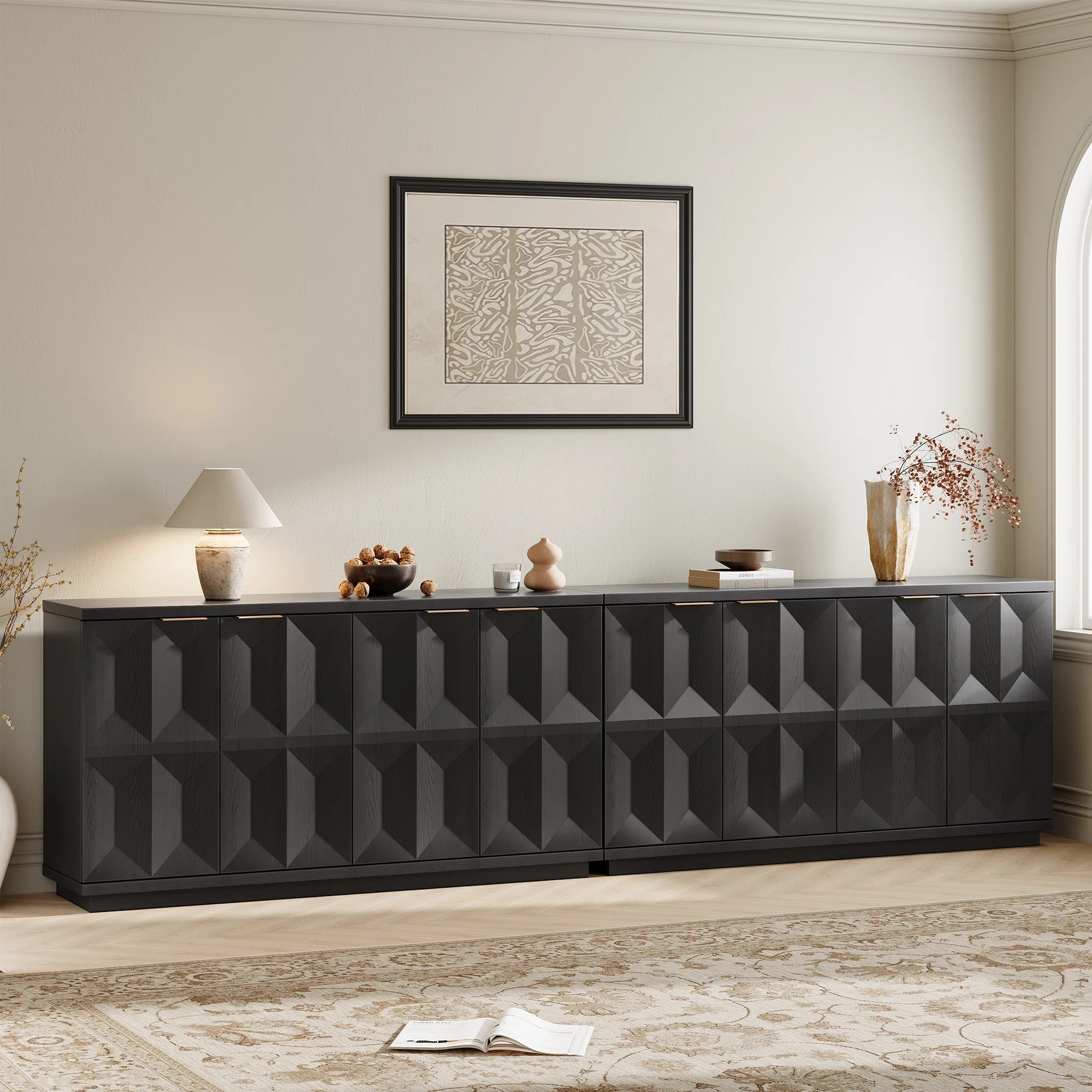 Designer Modern Textured 59'' Three-dimensional Relief Sideboard（set Of 2） | Wayfair North America