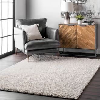 Rugs USA White Venice Soft Solid Shag rug - Casuals Rectangle 9' x 12' | Rugs USA