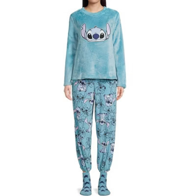 Disney Pajamas Women's Stitch Experiment 626 Soft Cozy Pajama Sleepwear 3-Piece Set (H2o Blue, 2X-Large) Blue | Target