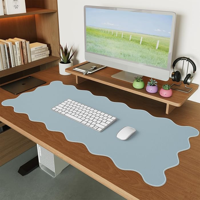 iCasso Leather Mouse Pad,Extra Large Desk Pad for Desktop,Waterproof PU Desk Cover Mat,Cute Scall... | Amazon (US)