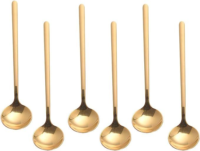 6 PCS Espresso Spoons 18/8 Stainless Steel, 5.2 Inches Vogue Mini Teaspoons Set for Stirring Coff... | Amazon (US)