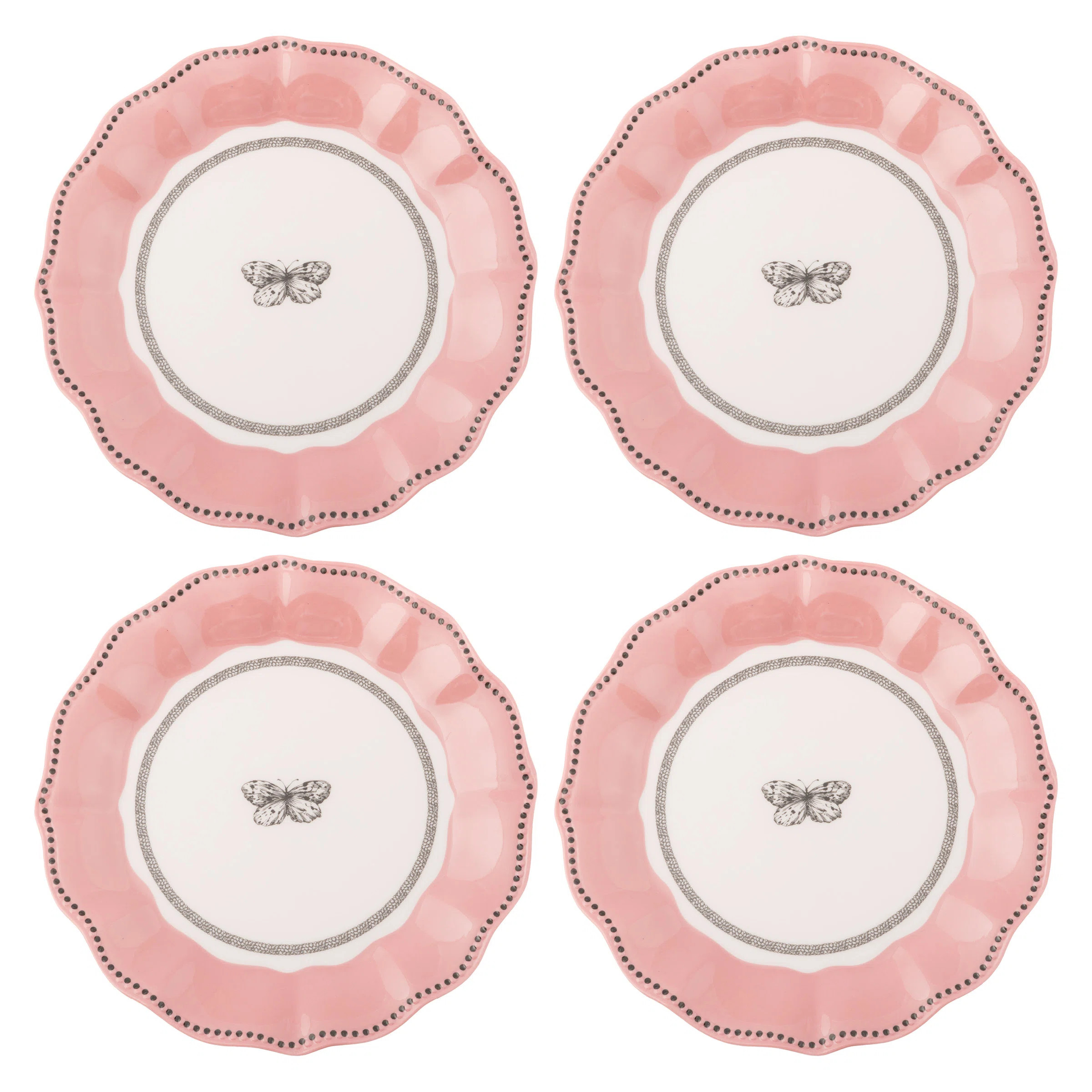 August Grove\u00ae MELAMINE SALAD PLATES S/4 BUTTERFLY (S25) | Wayfair | Wayfair North America