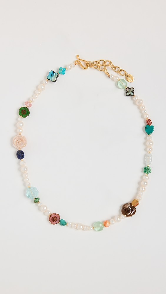 Chan Luu Multi-Stone Gold Plated Beaded Necklace | Shopbop | Shopbop