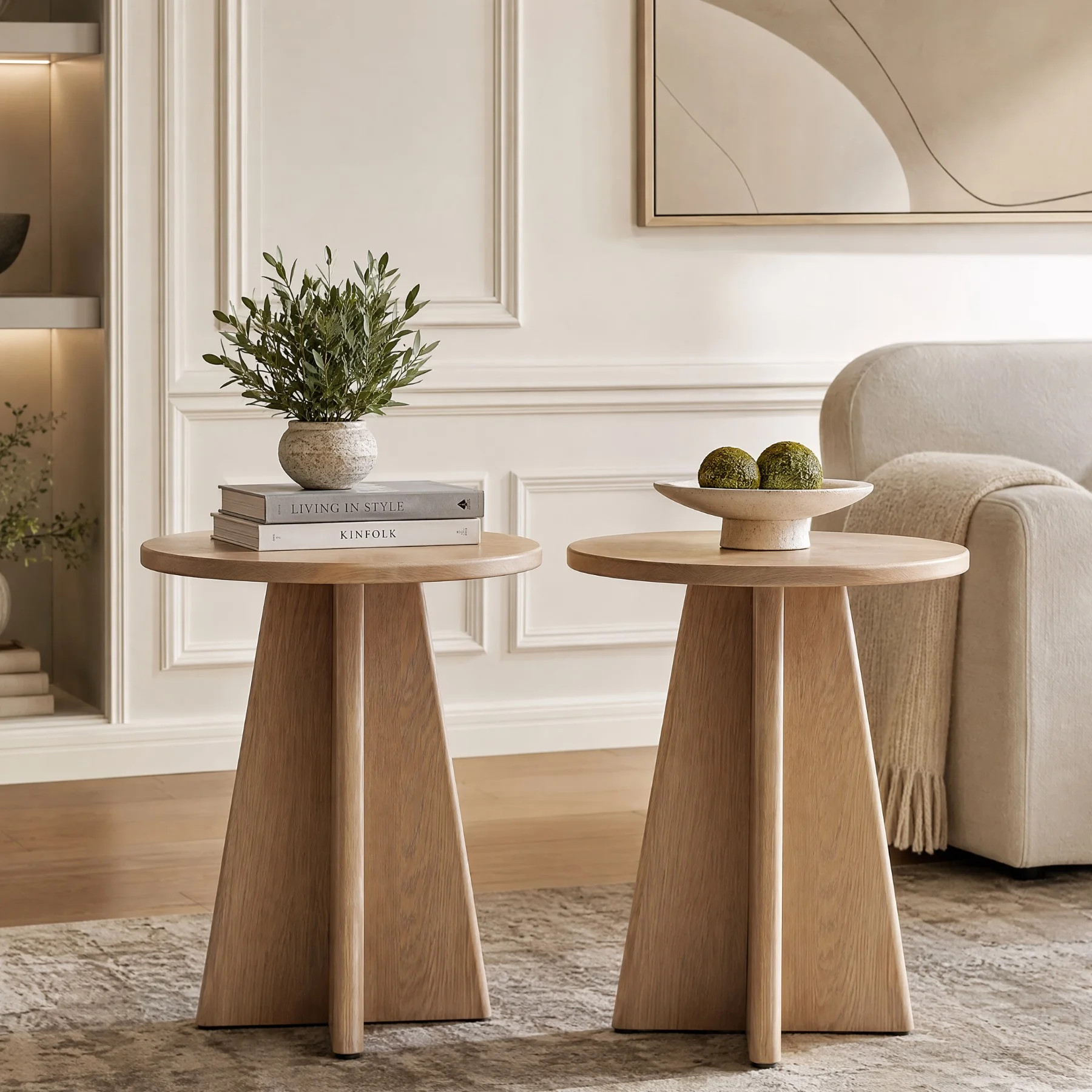 19.7" Round Nightstand Side Table | Wayfair North America