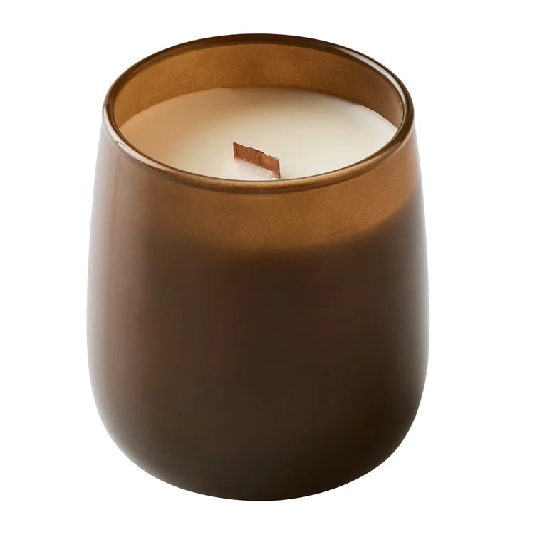 Better Homes & Gardens Intense Cashmere Teak Scented Wooden Wick Glass Jar Candle 14.5oz | Walmart (US)