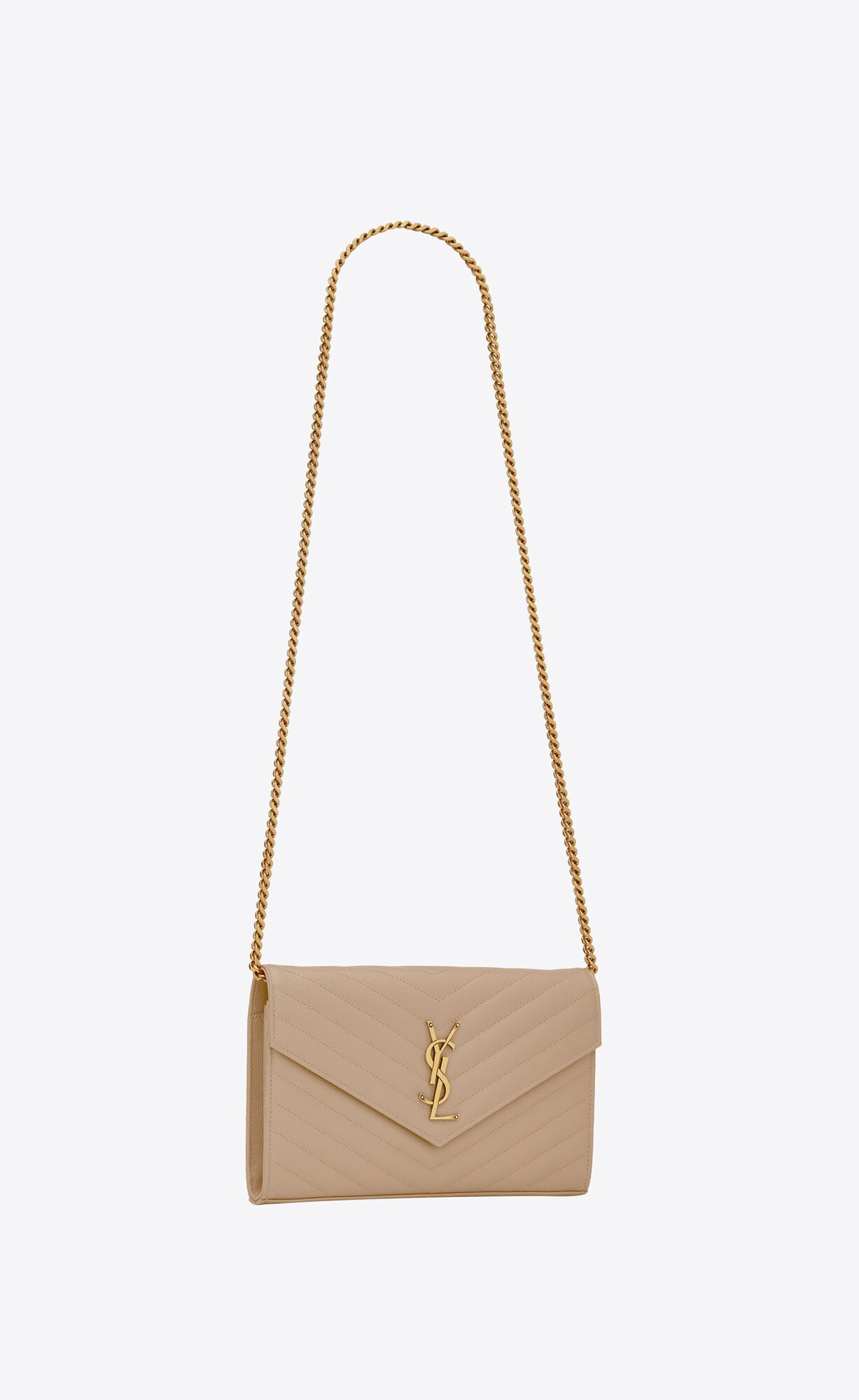 cassandre matelassé chain wallet in grain de poudre embossed leather | Saint Laurent Inc. (Global)
