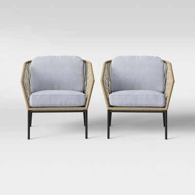 Standish 2pc Patio Club Chair Natural/Gray - Project 62™ | Target
