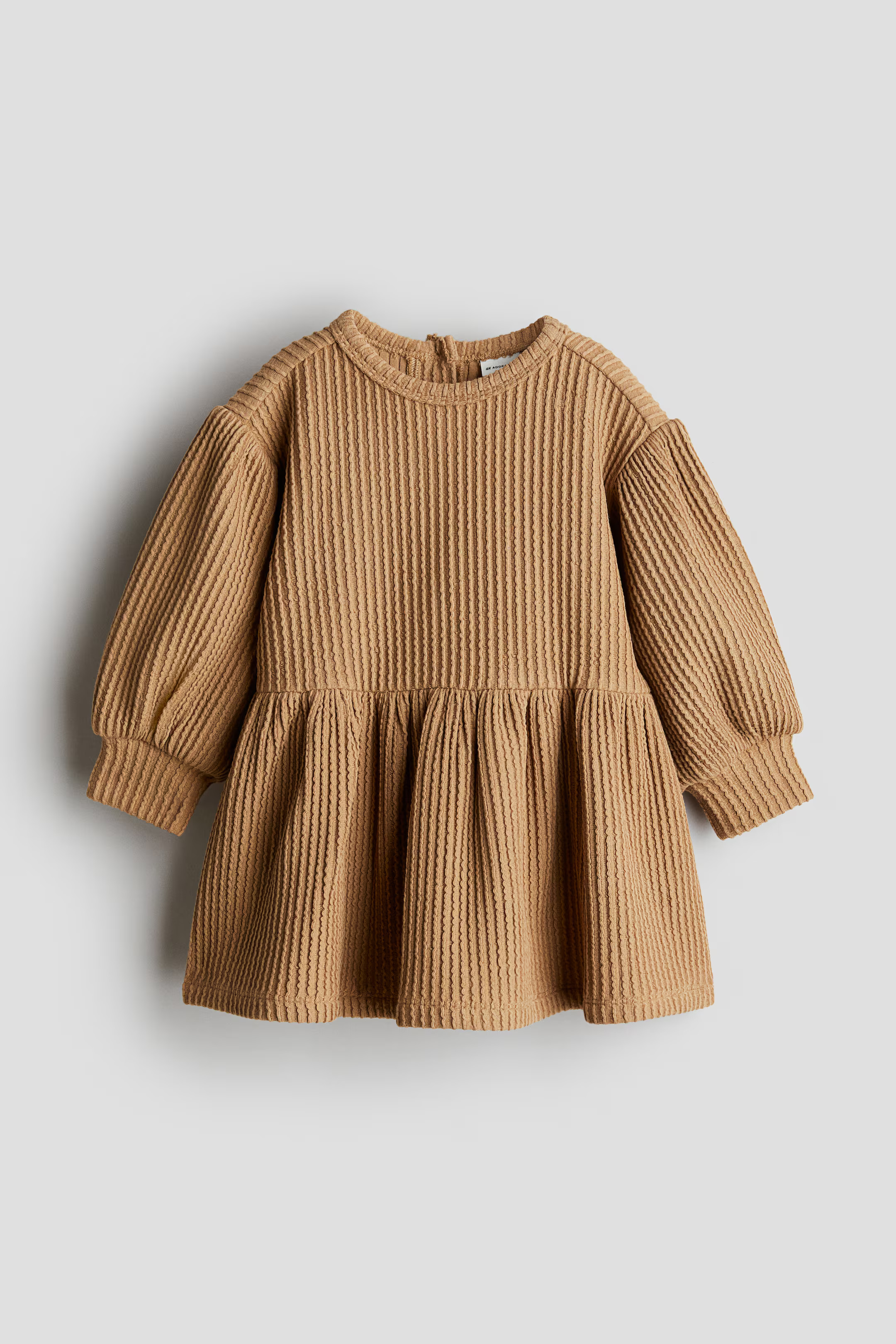 Textured-jersey dress - Brown - Kids | H&M US | H&M (US + CA)