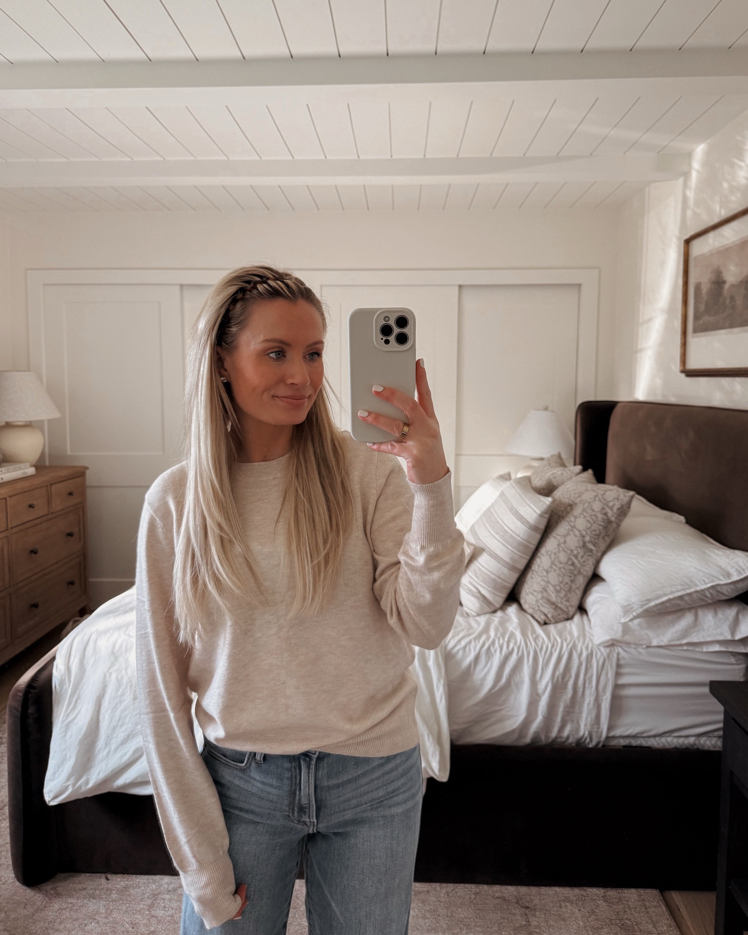 This Amazon sweater is such a perfect lightweight basic for spring! Paired with wide legs jeans and another recent Amazon firms -- this cute headband 